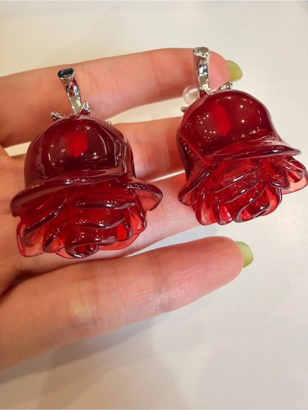 Red Rose Stud Earrings
